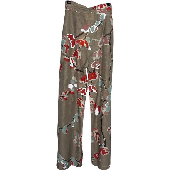Erika Cavallini Semi Couture Wide-Leg Floral Pants Size 46 US Size 8 - Picture 5 of 6